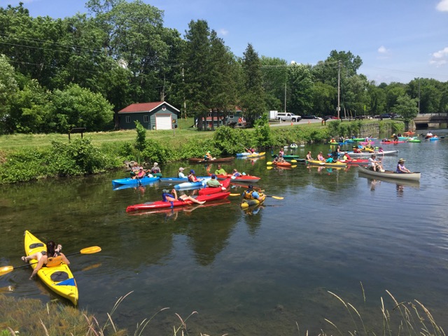 Kayaks on Erie Canal